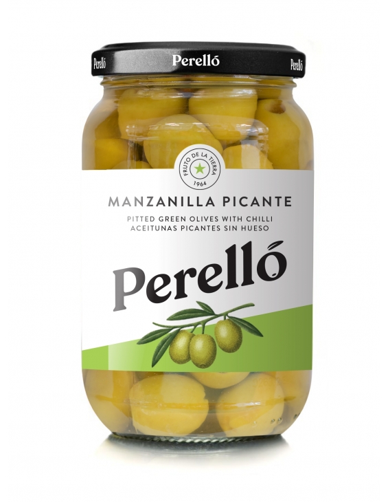 PERELLO MANZANILLA PICANTE OLĪVAS BEZ KAULIŅIEM 370G