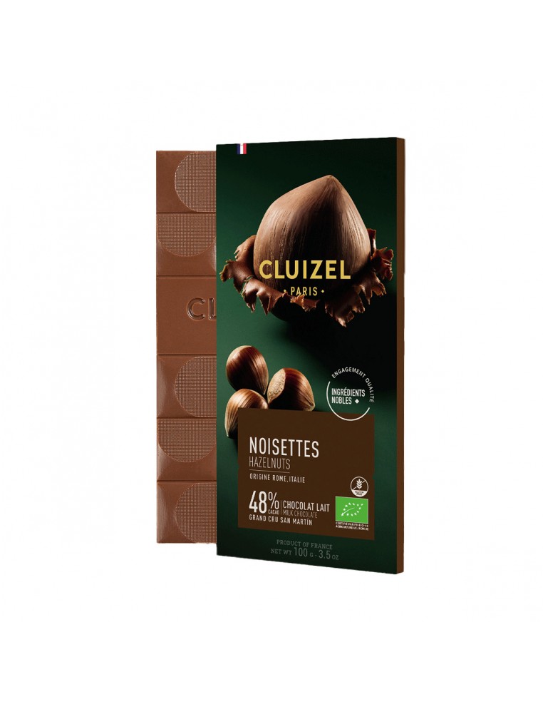 Cluizel Milk Chocolate With Hazelnuts 100g