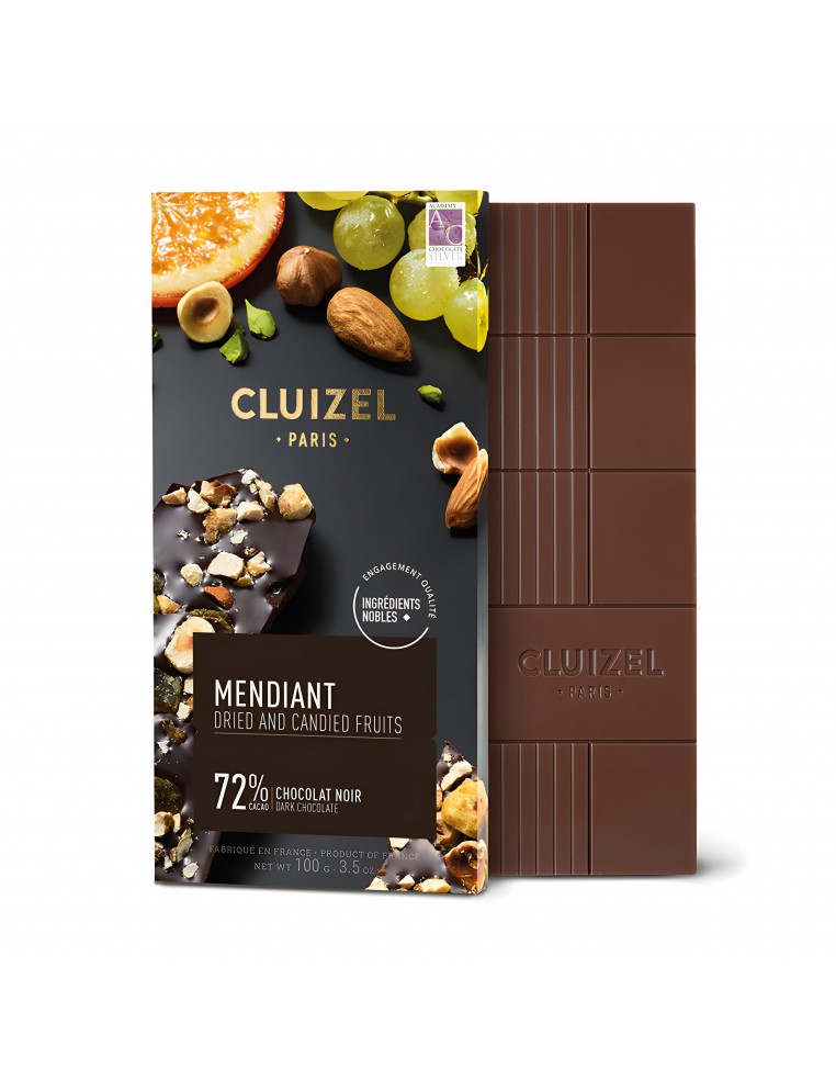 Cluizel Dark Chocolate With Dried Fruits And Nuts 100g