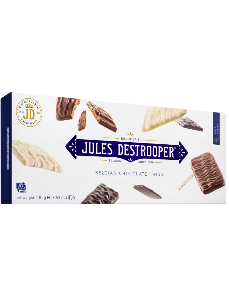 Jules Destrooper Almond Thins With Chocolate 100g