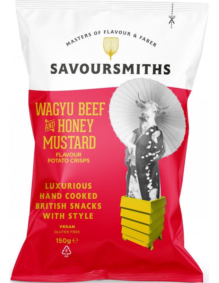 Savoursmiths Potato Chips With Wagyu Beef And Honey Mustard 150g