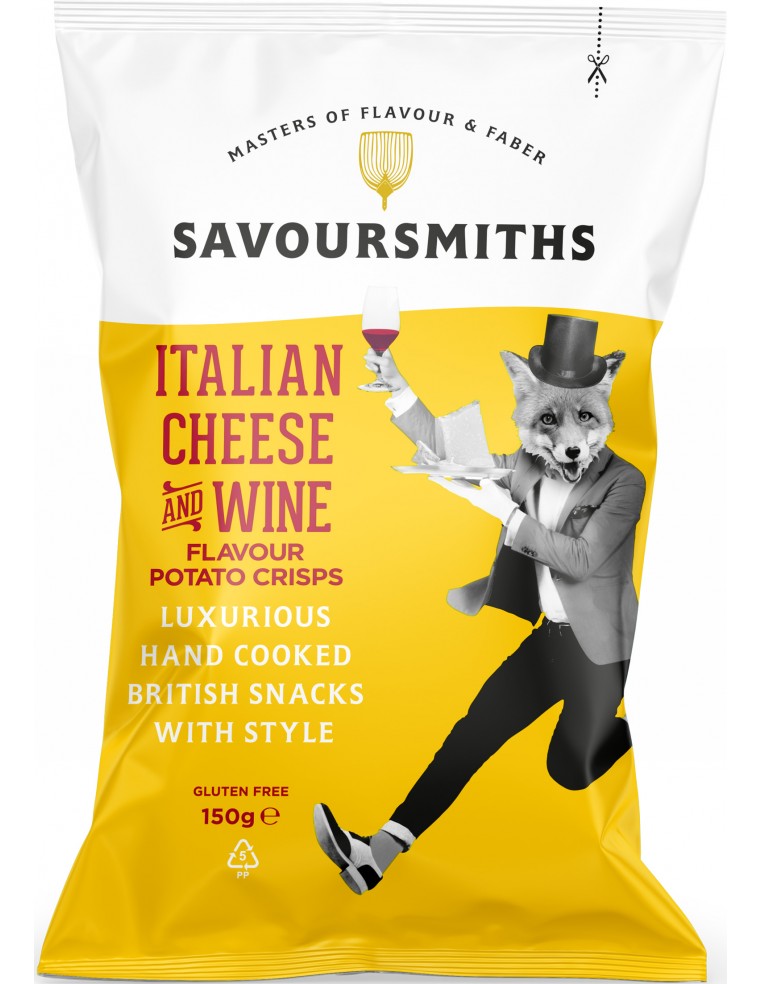 Savoursmiths Potato Chips With Italian Cheese And Wine 150g